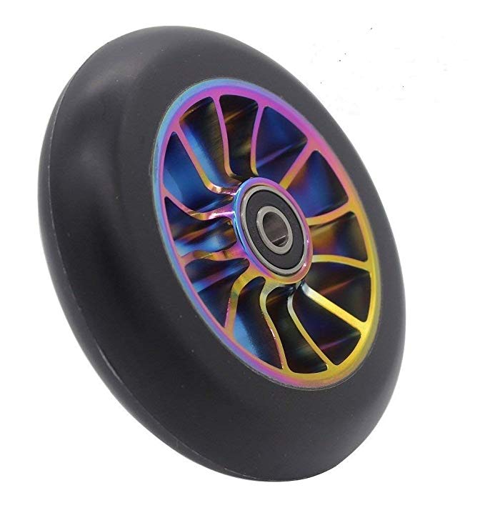 aibiku 110mm Pro Stunt Scooter Wheel with ABEC-9 Bearings fit for Fuzion/Envy/MGP/Lucky TFOX/Vokul Pro Scooters (Pair)