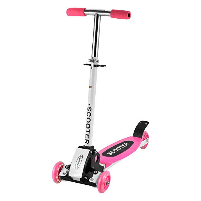 ANCHEER Scooter for Kids with 3 PU Big Wheel 3 Adjustable Height Children 3-12 Year Old