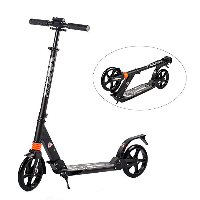 WINDWALKER Kick Scooter Kids/Adults Foldable Adjustable Height Portable Lightweight Scooter Birthday Gifts Support 220lb