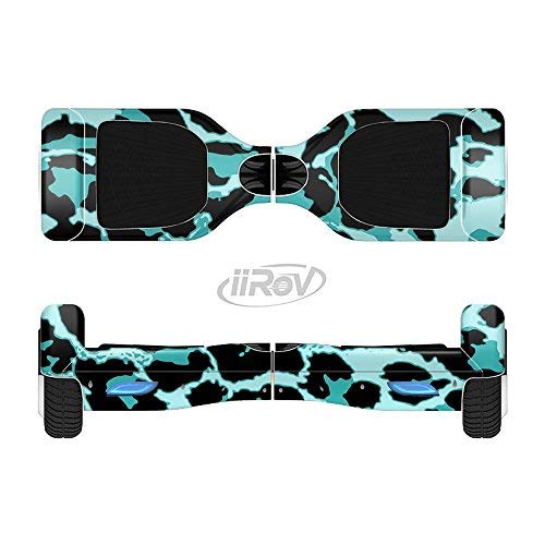 The Vector Hot Turquoise Cheetah Print Full-Body Wrap Skin Kit for the iiRov HoverBoards and other Scooter (HOVERBOARD NOT INCLUDED)