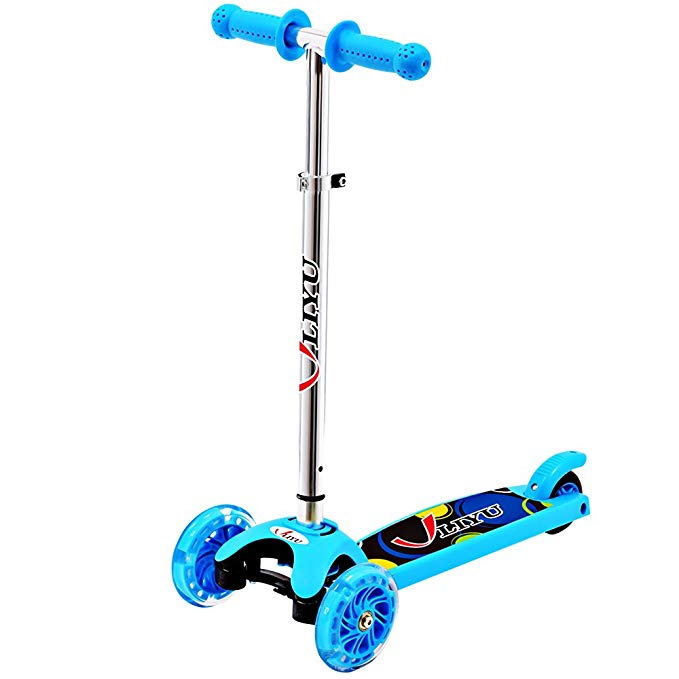 Micro Kick 3 Wheel Scooters with Flashing Wheel for Age 2-6 Kids (Blue)