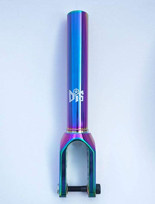 DIS Threadless SCS and HIC Scooter Fork - Rainbow Metallic, Neochrome
