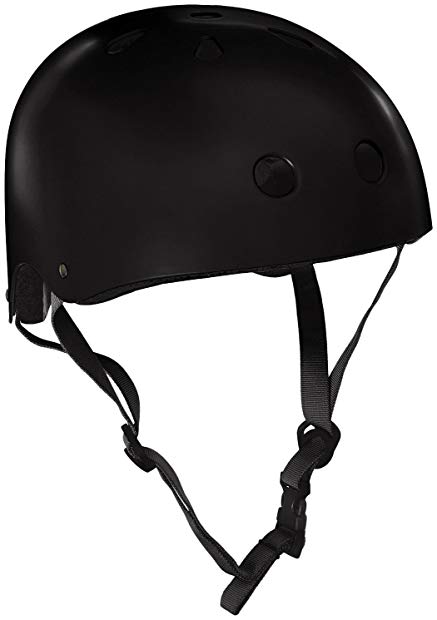 Krown Black Shell with Black Strap Skateboard Helmet