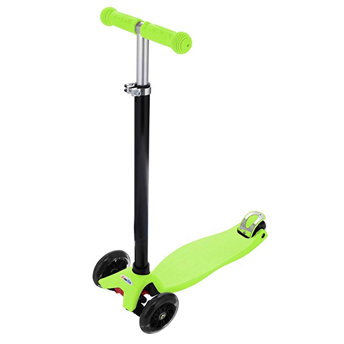 Yuebo New Kick Scooter For Kids Christmas Gift Adjustable Height Scooter with 4 LED PU Wheels for 3-12-year-old.