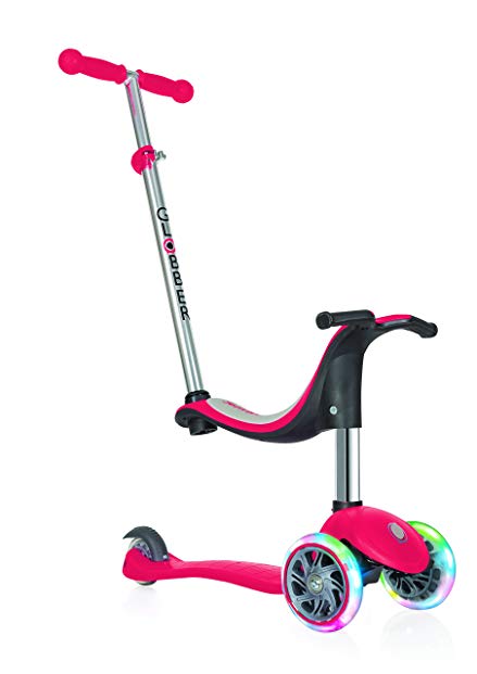 Globber Evo 3 Wheel 4-in-1 Convertible Scooter (Red LED)