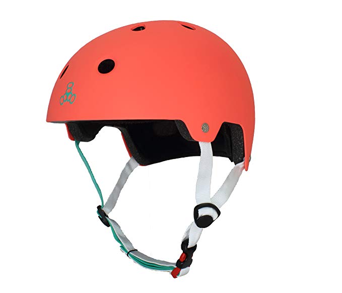 Triple Eight 3066 Dual Certified Helmet, X-Small/Small, Neon Tangerine Rubber
