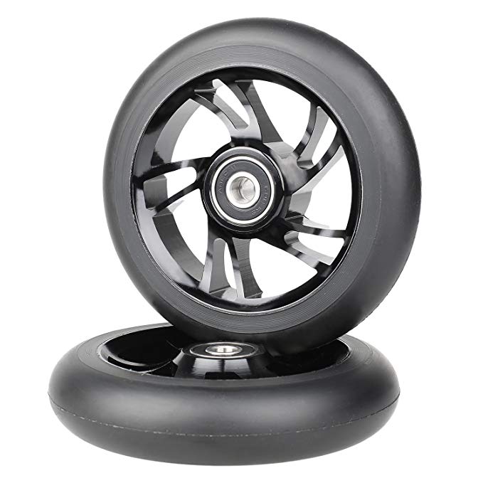 Kutrick 100mm Pro Stunt Scooter Replacement Wheels with ABEC 9 Bearing Come with Complete 2pcs