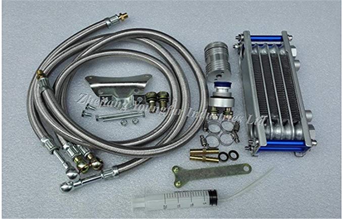 Performance Oil Radiator Set / Oil Cooler Set for 4 stroke Chinese Scooter GY6 50 125 150 139QMB 152QMI 157QMJ