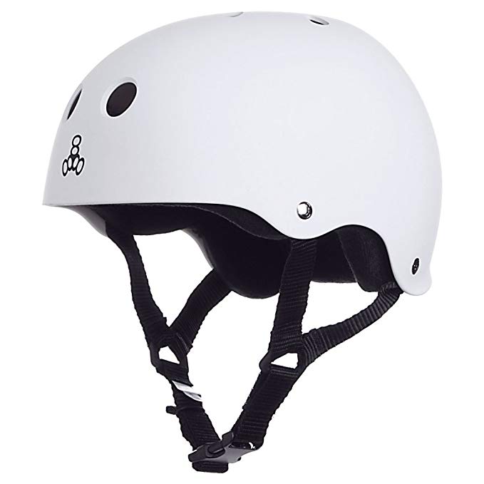 Triple Eight Helmet with Sweatsaver Liner (White Rubber, Small)