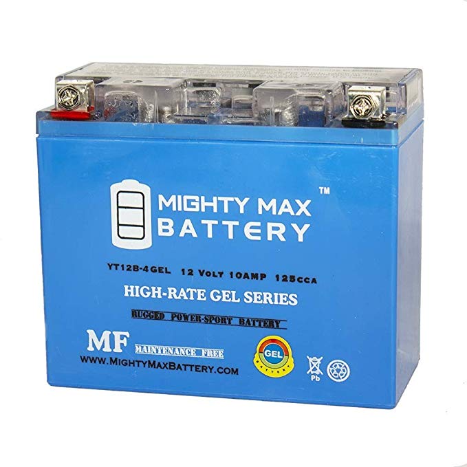 Mighty Max Battery YT12B-4 Gel 12V 10Ah Replacement for GS-GT12B-4, WP12B-4 Battery Brand Product
