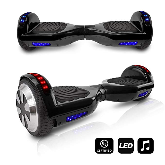 CHO Electric Self Balancing Dual Motors Scooter Hoverboard with Built-in Speaker and LED Lights - UL2272 Certified