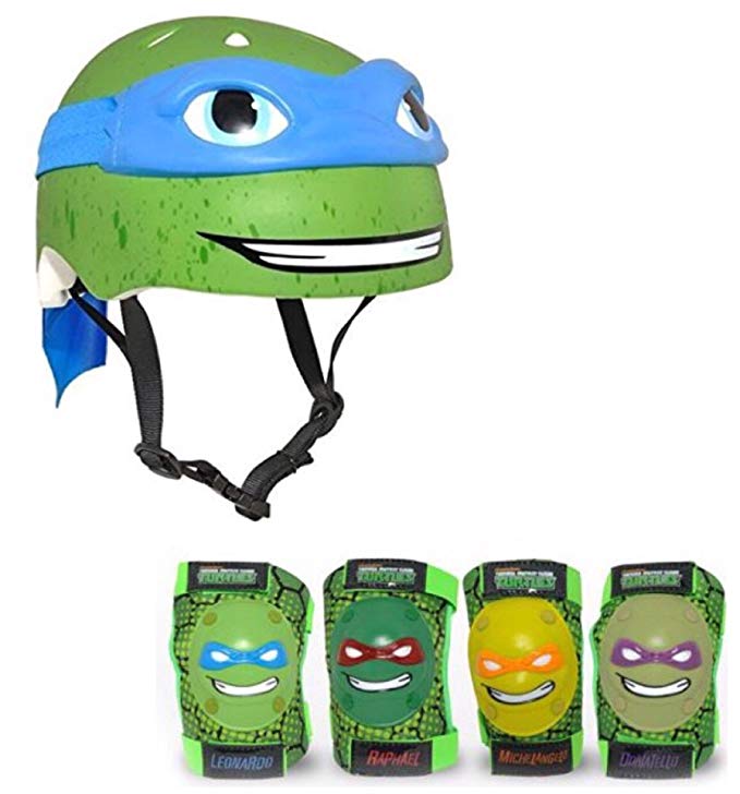 Teenage Mutant Ninja Turtles Leonardo Kids Bike Helmet and Pads - 5 Piece Set
