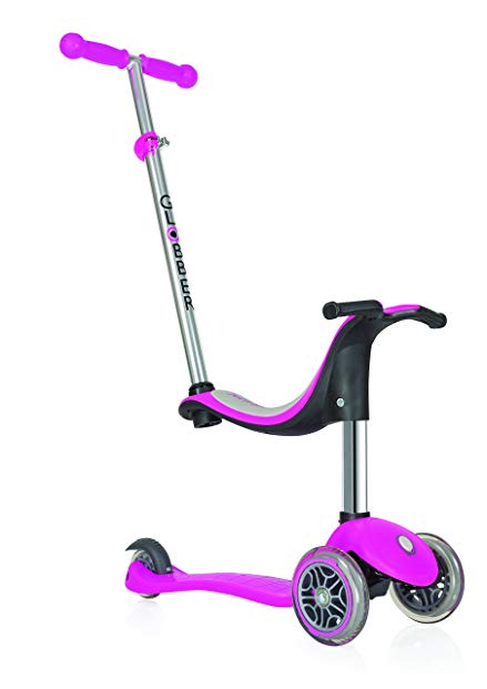 Globber Evo 3 Wheel 4-in-1 Convertible Scooter (Pink LED)