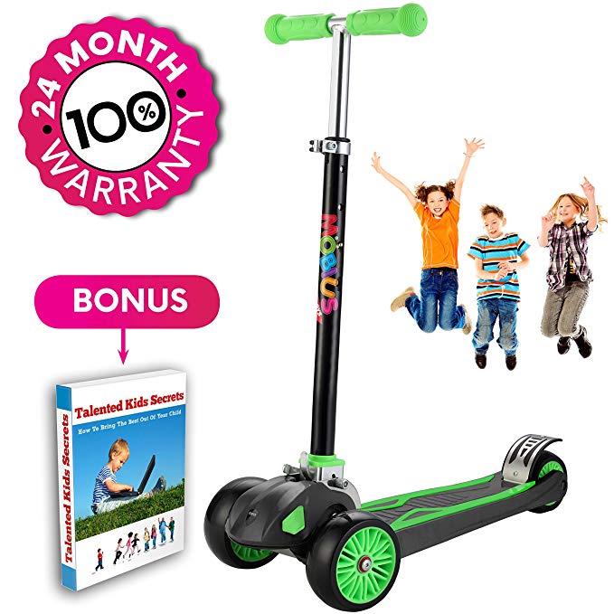 Scooter For Kids, Maxi Foldable Kick Scooter Deluxe, handlebars adjustability from age 5-12, Surface-safety Balance Technology, 2