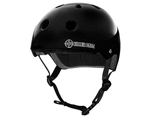 187 Killer Pads Pro Gloss Black Skateboard Helmet - Large / 22.1