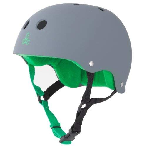 Triple Eight Helmet with Sweat Saver Liner, Carbon Rubber, Medium