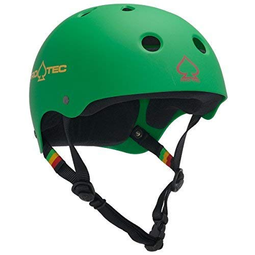 PRO-TEC Classic Matte Rasta Green Skateboard Helmet - (Certified) - Junior / 20.1