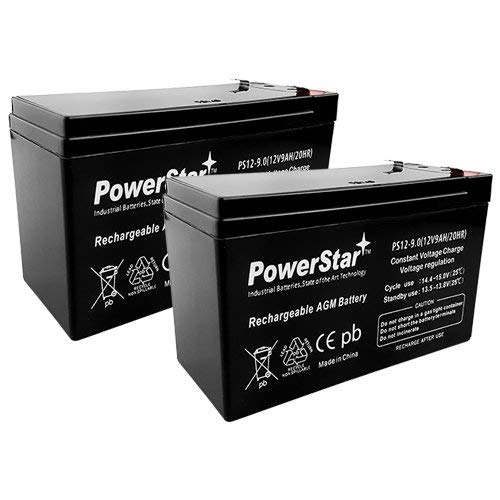PowerStar-2Pack-2 year Warranty 12V 9AH SLA Battery for Razor e200 / e200s / e225 / e300 / e300s / e325