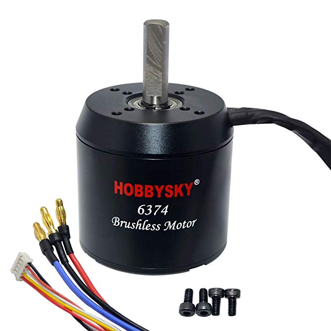 Hobbysky 6374 170KV Brushless Outrunner Motor Belt Drive Motor with Closed Cover and Hall Sensor for DIY Electric Skateboard and Electric Bike
