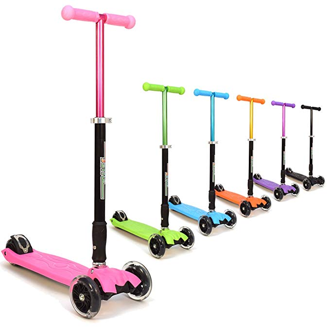3Style Scooters RGS-2 Kids Three Wheel Kick Scooter - Perfect For Children Aged +5 - Featuring LED Light-Up Wheels, Foldable Design, Adjustable Handles & Lightweight Construction