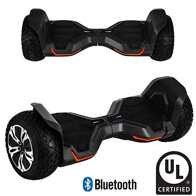 CHO Electric Hoverboard All Terrain Rugged Hoover Board Off-Road Smart Self Balancing Wheels Scooter with Built-in Wireless Speaker LED Lights UL2272
