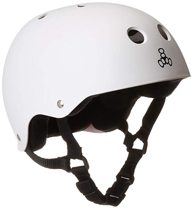 Triple Eight Helmet with Sweatsaver Liner (White Rubber, Medium)