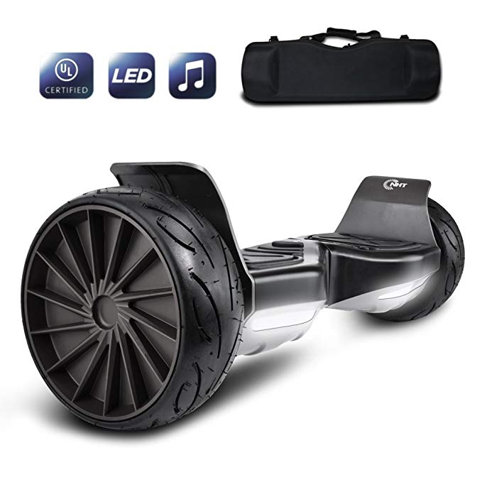 CHO All Terrain Hoverboard Off-Road Racing Tyre Hover Board Smart Self-Balancing Dual Motors Electric Scooter with Built-in LED Lights and Speaker UL2272 Certified