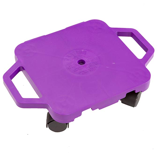 Cosom Scooter Board, 12 Inch Children's Sit & Scoot Board with 2 Inch Non-Marring Nylon Casters & Safety Guards for Physical Education Class