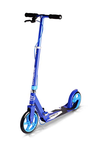 Fuzion Cityglide B200 Adult Kick Scooter w/Hand brake - 220lb Weight Limit - Folds Down - Adjustable Handle Bars - Smooth & Fast Ride