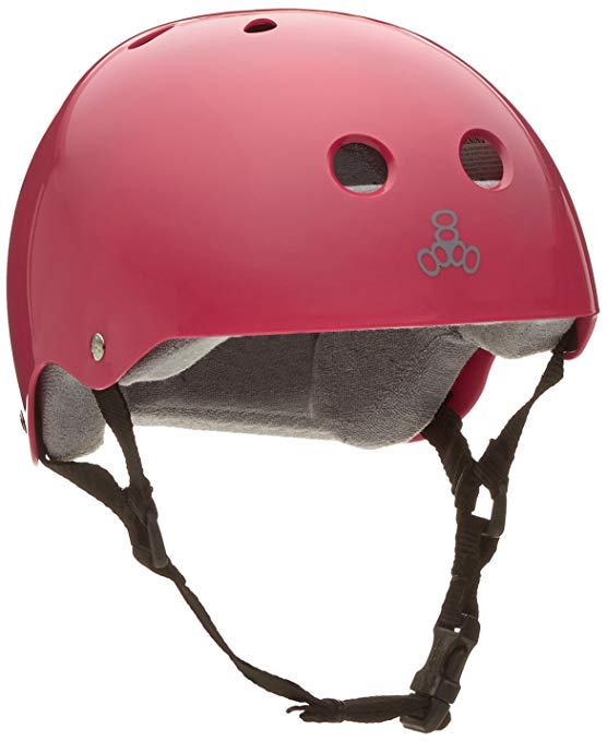 Triple Eight Helmet with Sweatsaver Liner, Pink Glossy, Small