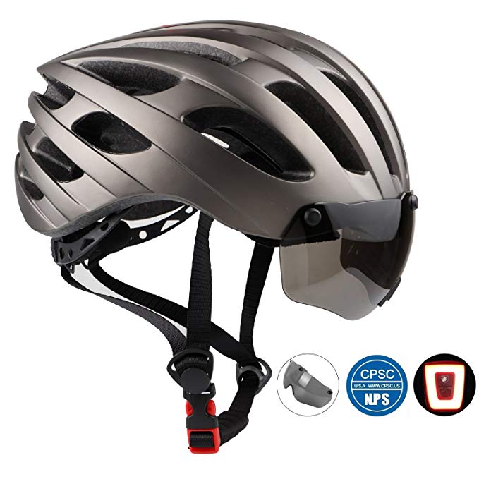 Basecamp Bike Helmet, Bicycle Helmet with CPSC Certified Magnetic Goggles Adjustable&Comfortable for Adult Men&Women Youth for Cycling/Mountain/Road