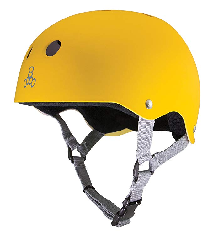 Triple Eight Helmet with Sweatsaver Liner, Large, Yellow Rubber