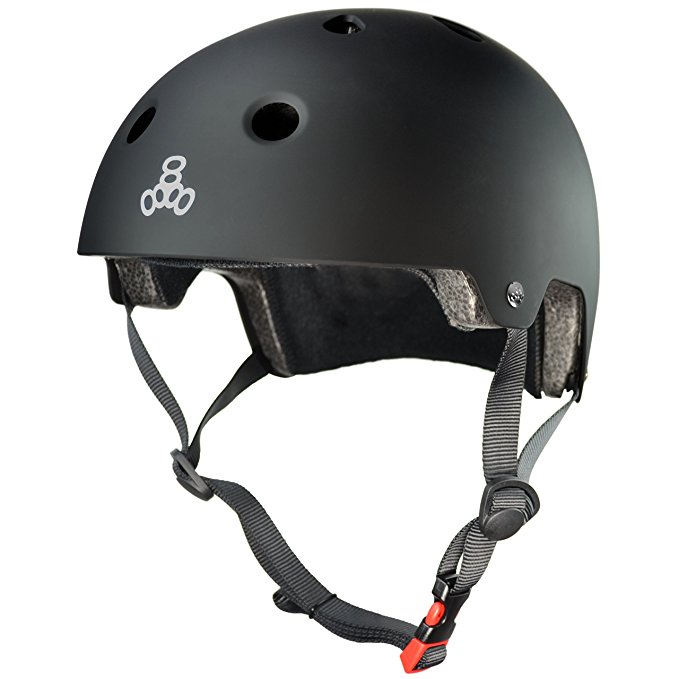 Triple Eight 3036 Dual Certified Helmet, X-Small/Small, All Black Rubber
