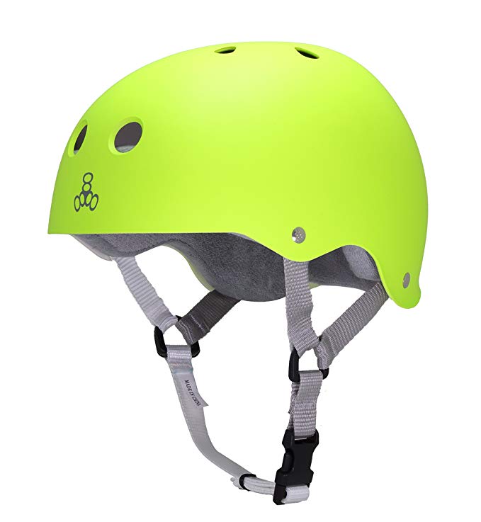 Triple Eight Helmet with Sweatsaver Liner, Neon Zest Rubber, Medium