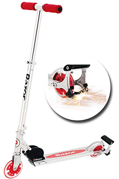 Razor Spark+ Kick Scooter with Light up Wheels, Red