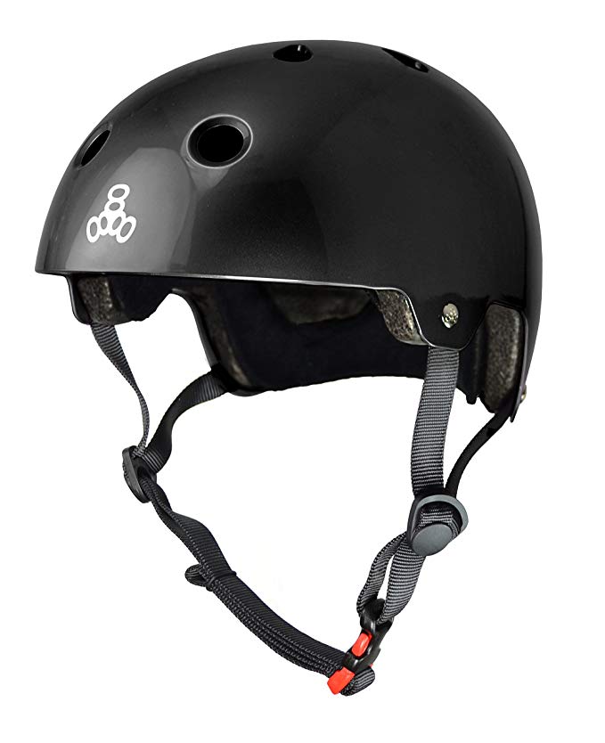 Triple Eight Certified Helmet, Black Gloss, Large/X-Large