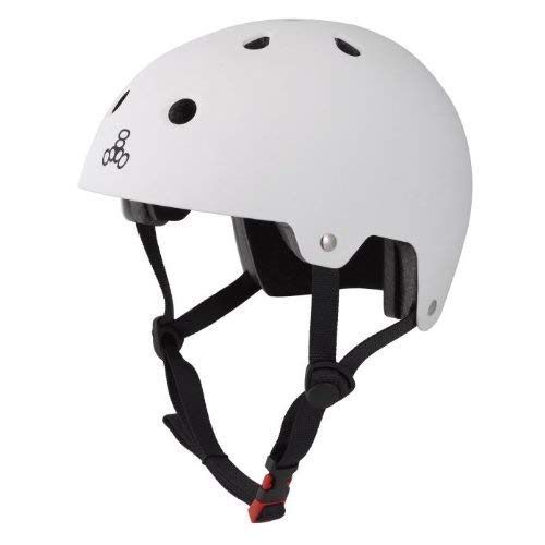 Triple Eight 3017 Dual Certified Helmet, Small/Medium, White Rubber