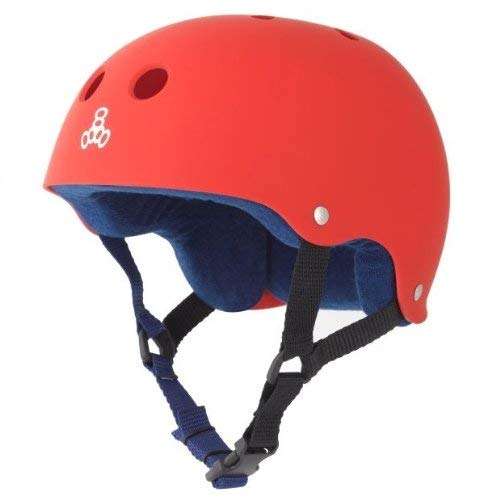 Triple Eight Helmet with Sweat Saver Liner, United Red Rubber, Medium