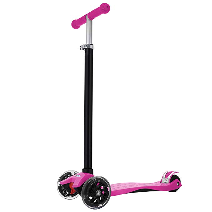 Dongchuan Kick Scooter Adjustable Height Scooter For Kids Christmas Gift with 4 PU LED Wheels for Children 3-12-year-old | Smooth & Fast Quiet