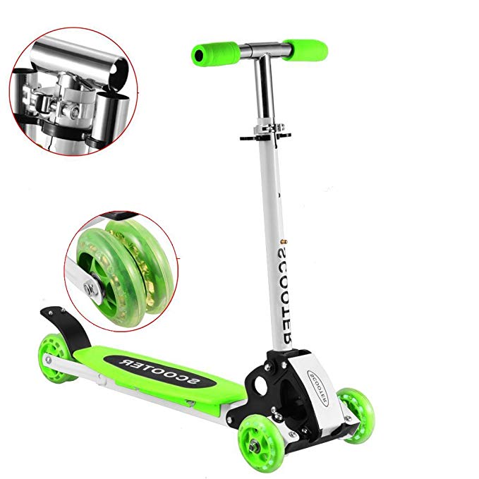 Meflying Kids Kick Scooter 3 Wheel Mini Kick Scooter with Adjustable Height T-Bar Cute Kick Push Scooter for 3+ Years Old (US Stock)