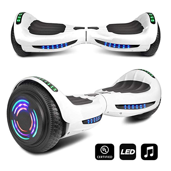 CHO Model Hoverboard Electric Smart Self Balancing Scooter Built-in Speaker LED Wheels LED Side Lights- UL2272 Certified